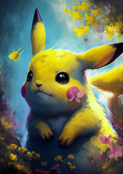 Pikachu Pokemon Painting Digital Art By Christophe Henin Fine Art America