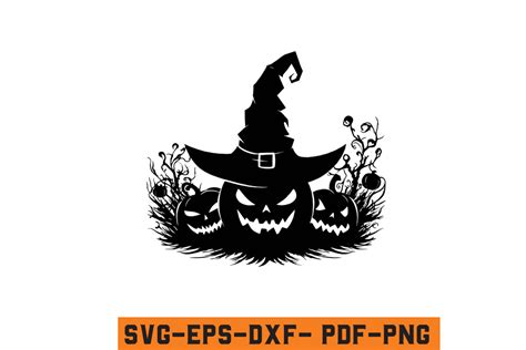 Halloween Witch Hat Pumpkin Vector File Graphic By Craftabledesign