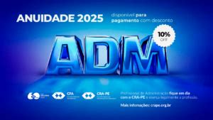 Anuidade 2024 já disponível CRA PE