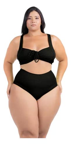 Biqu Ni Plus Size Feminino Bojo Franzido Calcinha Hot Pant Parcelamento Sem Juros