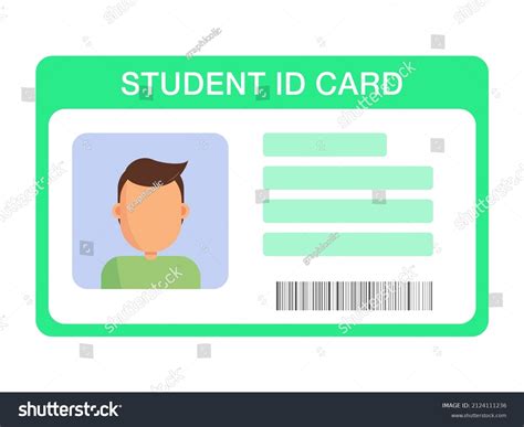 Student Id Card University School College Stock Vector Royalty Free