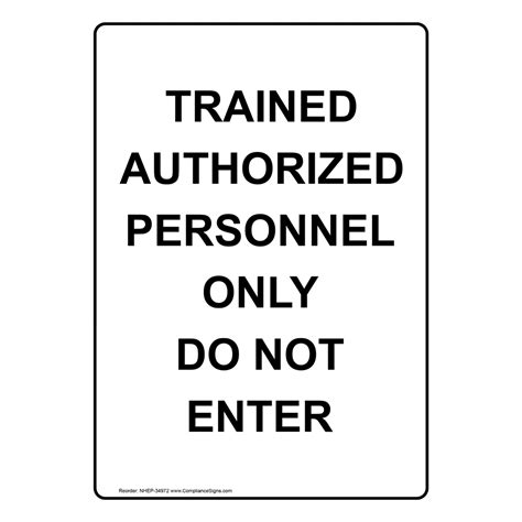 Portrait Trained Authorized Personnel Only Do Sign Nhep 34972