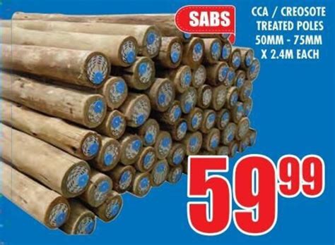 Cca Creosote Treated Poles 50mm 75mm X 24m Each Offer At Boxer Build