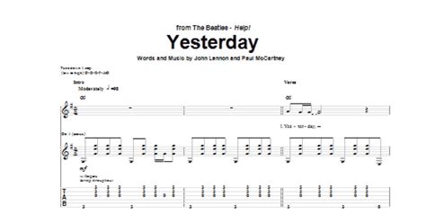 Beatles Yesterday Guitar Chords