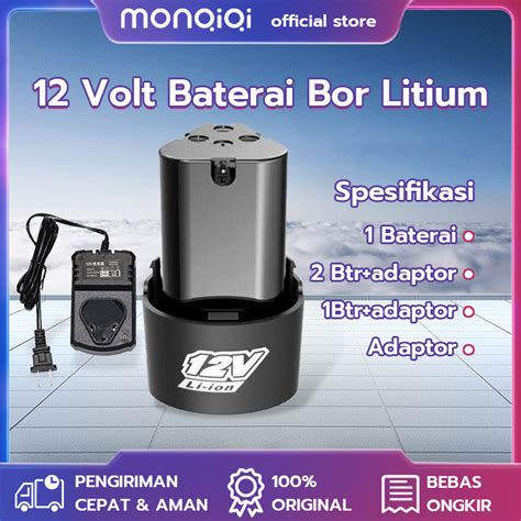 Volt Baterai Bor Litium Li Ion Cordless Electric Rechargeable