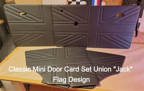 Classic Mini Union Jack Door Card Set Stitched Up