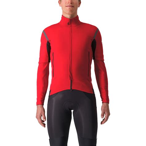 Castelli Perfetto Ros Convertible Jacket Men Rich Red Black Reflex