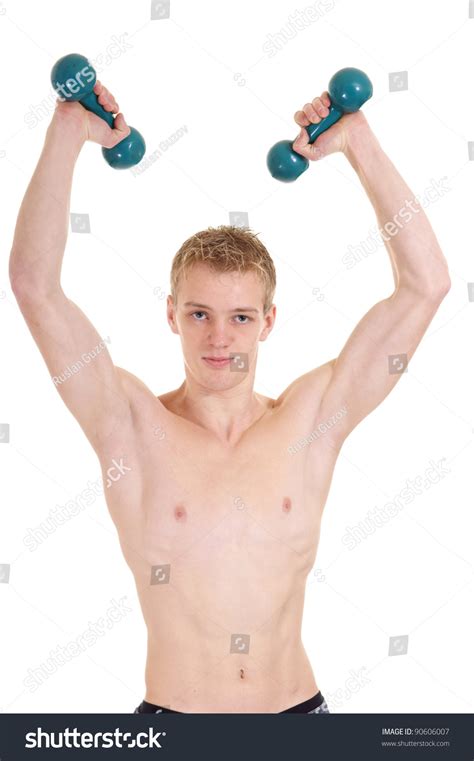 Cute Naked Guy Posing On White Stock Photo Shutterstock