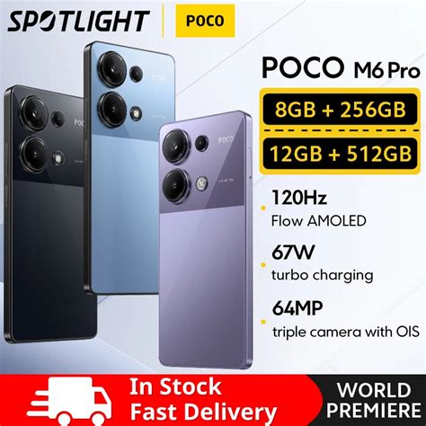 POCO M6 Pro Smartphone Vers O Global Helio G99 Fluxo Ultra 120Hz C Mera