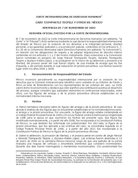 Resumen 470 Esp Corte Interamericana De Derechos Humanos Caso