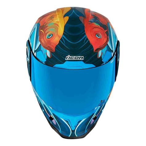 Casque intégral Icon Airframe Pro Koi bleu orange brillant Casque