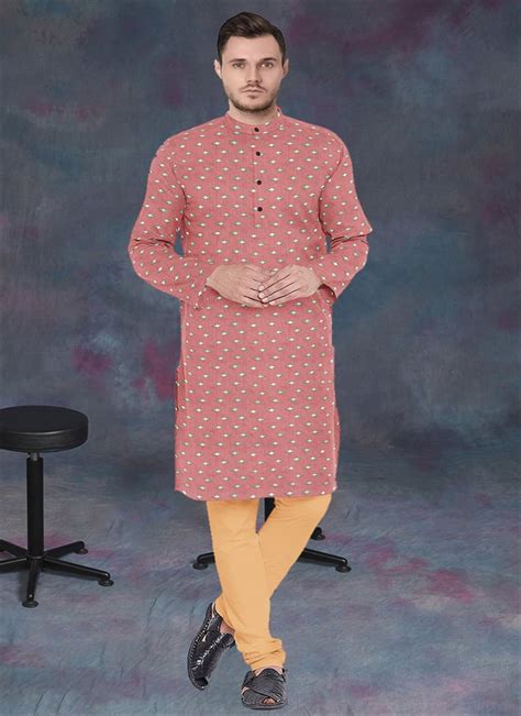 Buy Peach Art Silk Kurta Set Festive Wear Online At Best Price Cbazaar