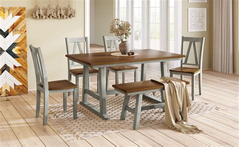 Amazon P Purlove Piece Dining Table Set With Bench And Dining