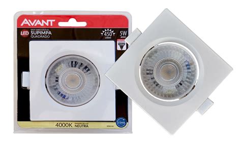 SPOT LED COB DIRECIONAVEL SUPIMPA QUADRADO 5W 400LM 4000K BRANCO NEUTRO