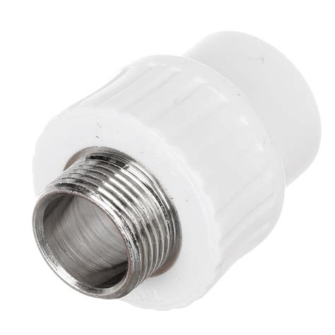 Муфта комбинированная полипропилен, d20х3/4", наружная резьба, белая ...