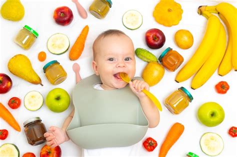 Premium Photo Puree For Baby Food With Vegetables And Fruits