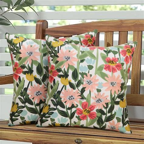 Amazon Curramet Outdoor Pillows Cover Pack Of Floral Waterproof