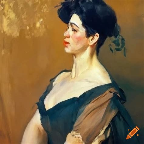 Portrait of a woman by joaquín sorolla y bastida on Craiyon