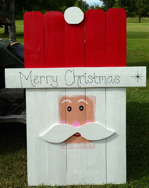 Wooden Yard Art Picket Santa Facebook Thewackywoodshop