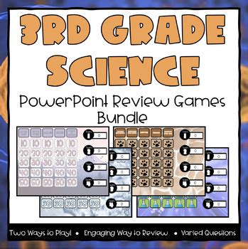 3rd Grade Science Jeopardy Review Games Bundle by Lighting Up Little Minds