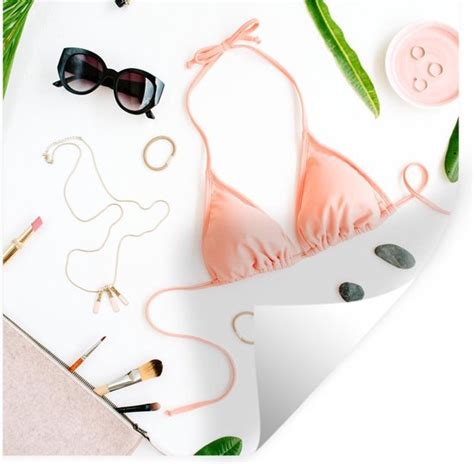 Muurstickers Sticker Folie Bikini Roze Zonnebril X Cm