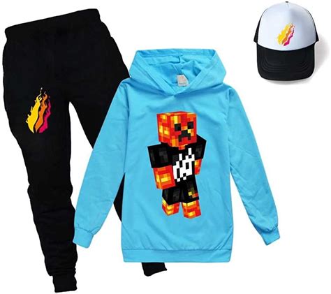 Aoligl Prestonplayz Merch Kids Hoodie Pant Sunhats Set Boys Girls