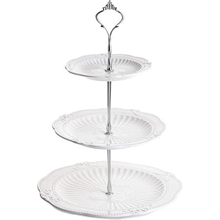 Amazon BonNoces 3 Tier Porcelain Cupcake Stand Serving Tray