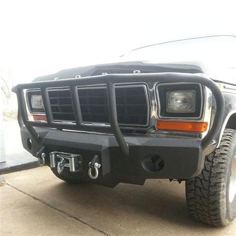 Iron Bull Bumpers® - Ford Bronco 1979 Full Width Black Front Winch HD Bumper with Enforcer Guard