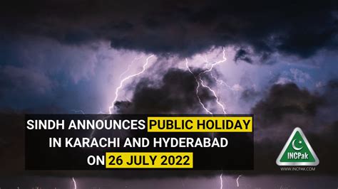 Sindh Announces Public Holiday In Karachi And Hyderabad On 26 July 2022