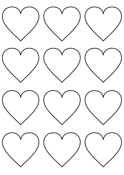 Heart Templates Free Printable Colored