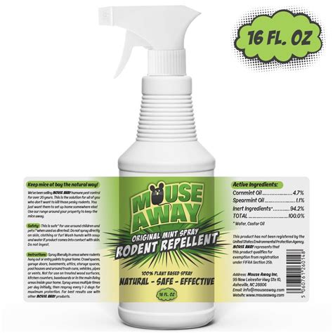 Mouse Away Rodent Repellent Spray | Proprietary Mint Formula