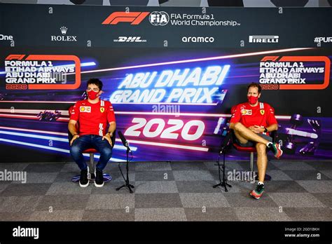 L To R Charles Leclerc Mon Ferrari With Team Mate Sebastian Vettel