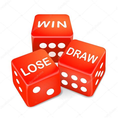 Win, lose and draw words on three red dice Stock Vector Image by ...