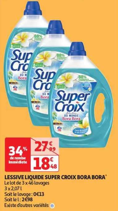 Promo Lessive Liquide Super Croix Bora Bora Chez Auchan ICatalogue Fr