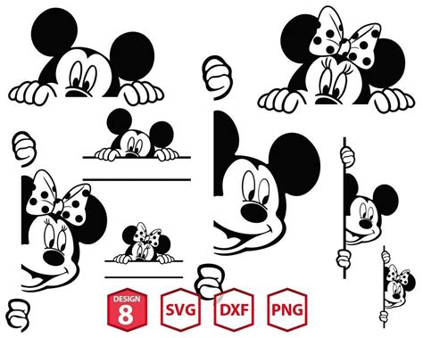 Mickey Peeking Svg Minnie Peeking Svg Disney Peeking Svg Mickey