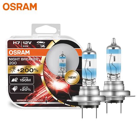 OSRAM Faro Hal Geno Para Coche L Mpara Original De 12V Y 55W Con 200 M