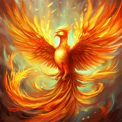 Phoenix bird with outstretched wings rising burning in flames. Epic ...