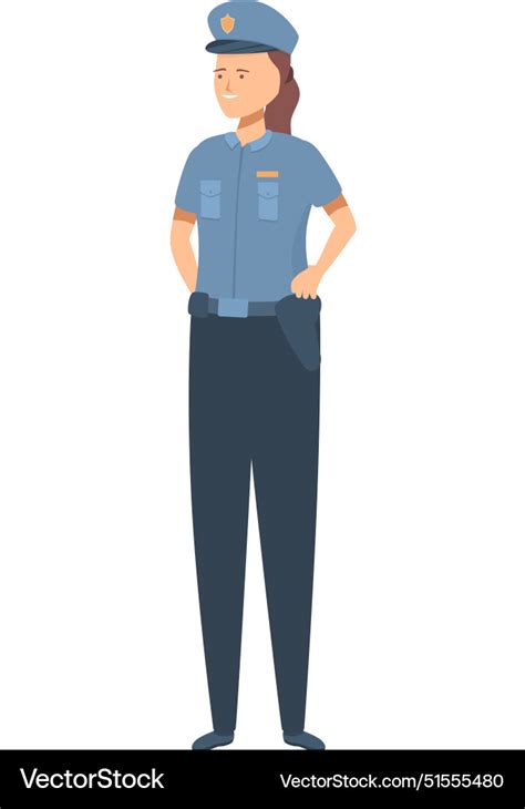 Young Smiling Female Police Officer Standing Vector Image