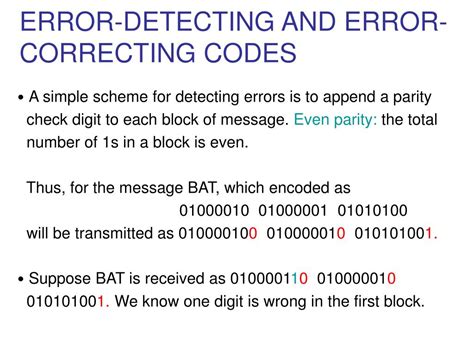 Ppt Error Detecting And Error Correcting Codes Powerpoint