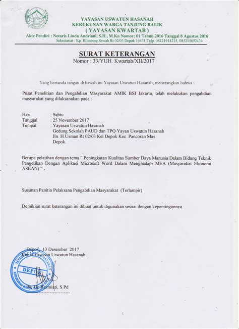 Contoh Surat Keterangan Dukungan Tokoh Masyarakat Surat Keterangan