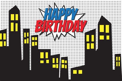 Printable Superhero Backdrop Happy Birthday Instant Etsy