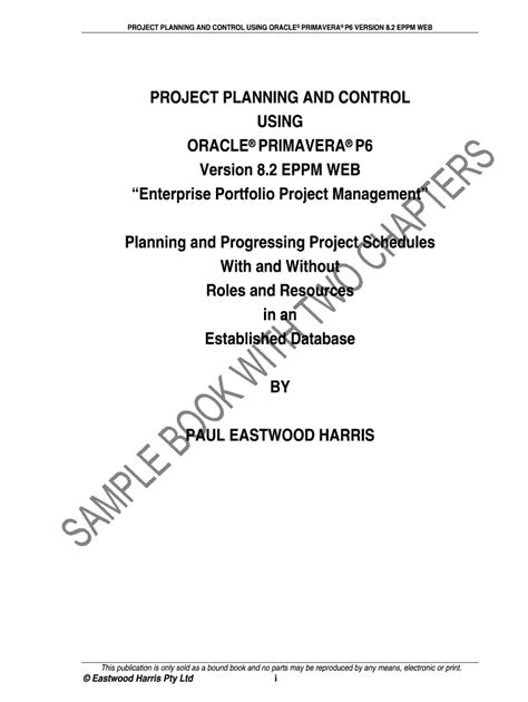 Fillable Online Project Planning And Control Using Oracle Primavera P