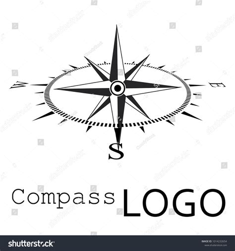 Black White Compass Logo Vector Icon Stock Vector Royalty Free 1014232654