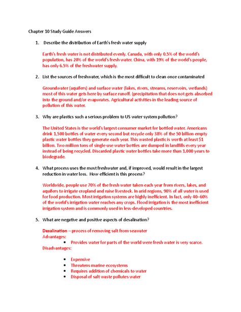 Chapter Study Guide And Answers Chapter Study Guide