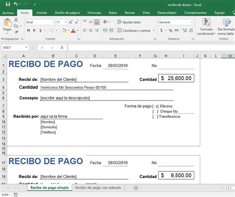 Como Hacer Un Recibo De Pago En Excel Facil Y Rapido NBKomputer