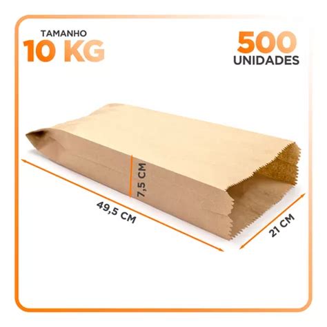 Un Sacos De Papel Kraft Liso Kg Paes Salgados Doces Frete Gr Tis