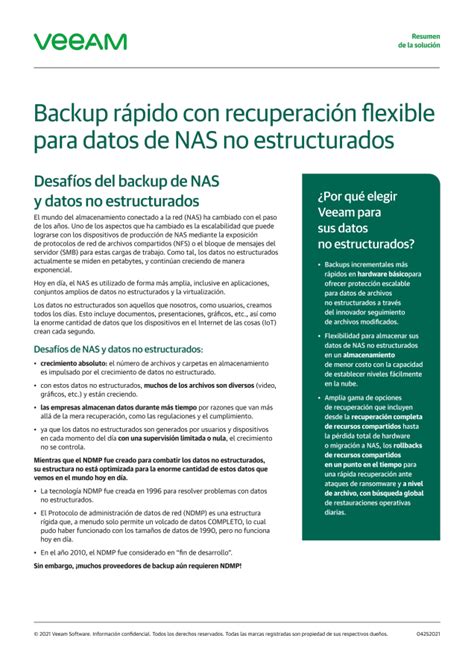 Veeam Backup And Replication Resumen De La Solución De Nas