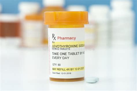 Levothyroxine Prescription Bottle Stock Image Image Of Generic