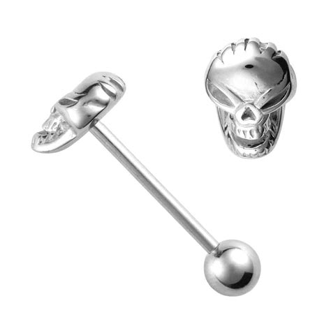 Casting Steel Skull Barbell 1 American Body Art Pty Ltd Tattoo Supplies Online