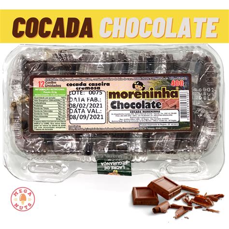 Cocada Cremosa Sabor Chocolate Ao Leite 400g Doce De Coco Moreninha